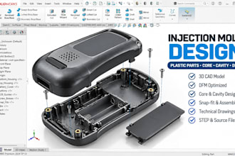 injection mold design plastic parts core cavity dfm tooling solidworks fusion360