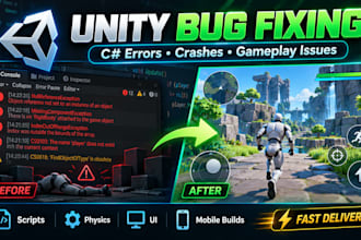 fix bugs errors crashes and gameplay issues in your unity game