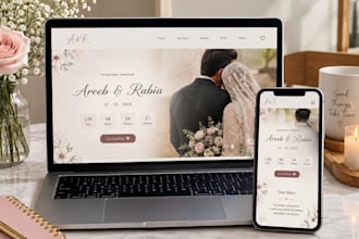 create bespoke personalised wedding website canva template