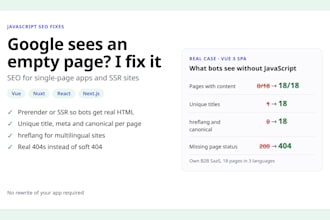fix SEO issues on your vue, nuxt, react or nextjs website