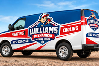 do hvac truck wrap design heating cooling service van fleet branding print ready