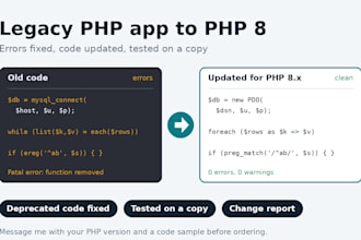 upgrade and debug your legacy PHP app latest PHP version