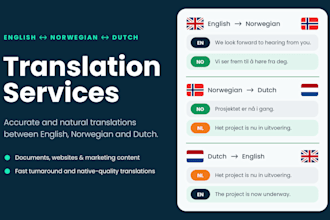 translate english, dutch, and norwegian