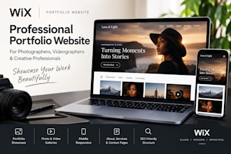 design wix portfolio website photo website video website