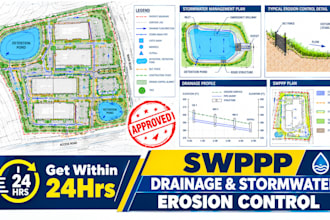 stormwater management, drainage, erosion control, swppp, hecras, civil engineer