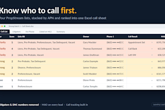 build a propstream list stacking script to rank motivated seller leads