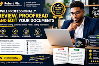 professionally review, proofread and edit your documents