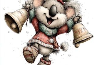 draw funny cartoon caricature for christmas gift, christmas