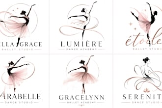 design a modern ballet, dance, dancer, graceful, elegant, beauty ballerina logo