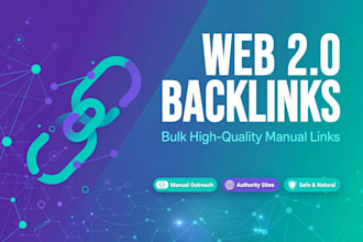 build high da web 20 backlinks manually with login details