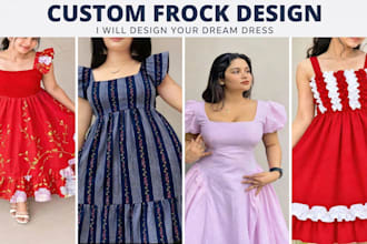 design custom fashion dresses and clothing  sketches