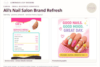 design a clean business flyer, poster, or service menu