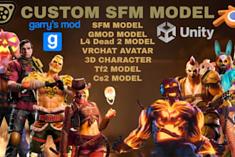 port, edit, create custom sfm model, gmod, l4d2, mmd, tf2 or vrchat avatar