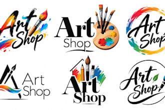 design a professional art, painting, gallery, artist, handmade art shop logo