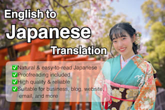 translate english into natural japanese and proofread it