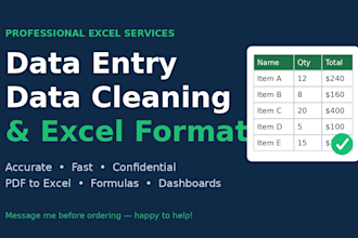 excel formulas and dashboards, pdfs to excel conversion,
