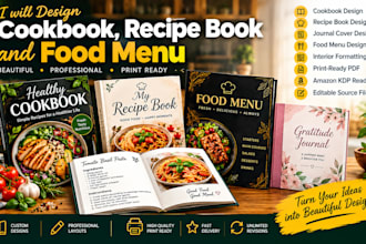 design cookbook recipe journal and menu