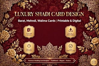 design luxury wedding invitation and shadi card