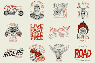 design vintage retro motorcycle clothing illustration and t shirt artwork