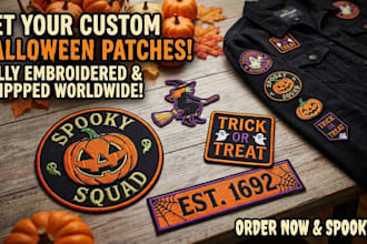 make custom halloween embroidered patches, iron on patch