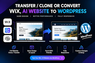 transfer clone or convert wix, ai website to wordpress