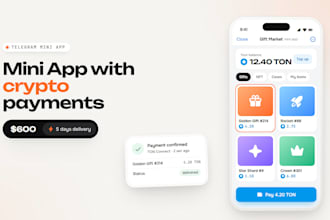 develop a telegram mini app with ton and crypto payments