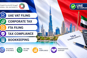 do uae vat filing, corporate tax, fta filing, tax compliance and bookkeeping