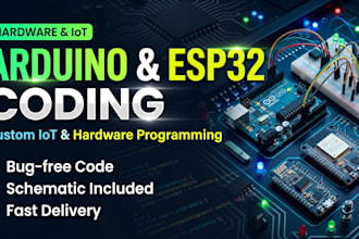 write arduino, esp32 code and develop custom iot projects