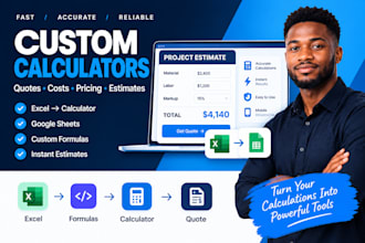 build custom quote calculator cost estimator pricing calculator google sheet