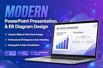 design modern power point presentation and er diagram