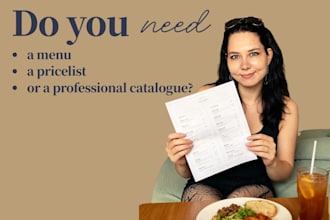 design a professional menu, catalogue or price list