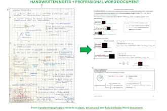 format your handwritten notes into word