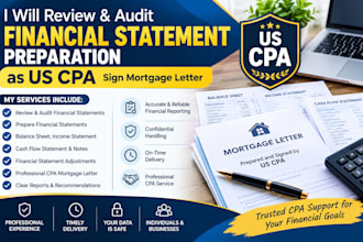 review financial statements and prepare a US CPA mortgage letter
