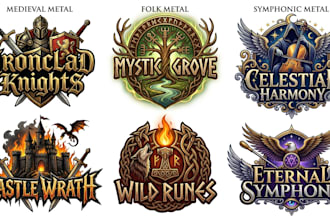 design medieval metal, folk metal and symphonic metal logo