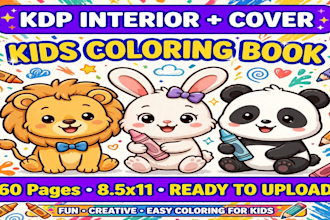 design amazon kdp kids coloring book interior and cover
