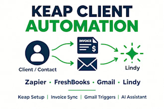 integrate keap zapier freshbooks gmail lindy for  client automations