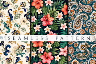 design floral seamless patterns and textile patterns for you