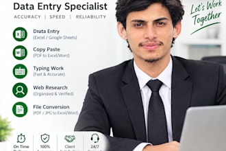 do data entry, copy paste, web research and excel data entry