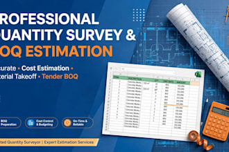 do quantity takeoff, boq, cost estimation and bbs for construction