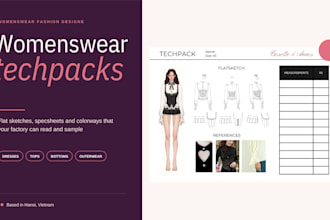 create techpacks for womenwear