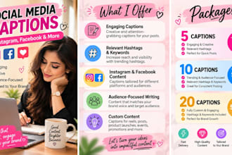 write social media caption and content for your brand