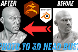 sculpt realistic 3d head model and face likeness bust for 3d printing stl file