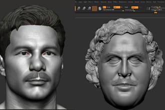 sculpt realistic 3d head model and face likeness bust for 3d printing stl file