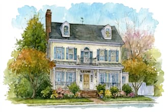 draw a vintage watercolor painting of your home