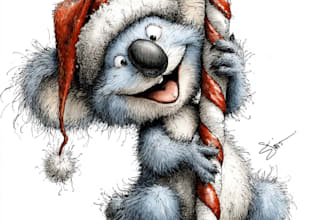 draw funny cartoon caricature for christmas gift, christmas