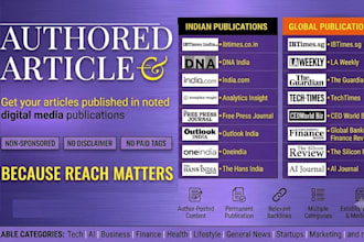 get authored  articles on high noted news publications sites