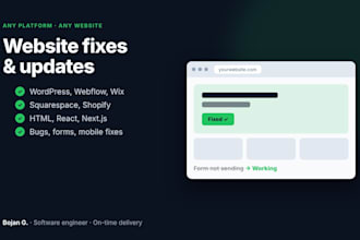 fix bugs, update or customize your wordpress, react or webflow website