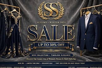 design modern luxury sale poster for clothing  brand