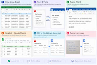 do data entry, typing and copy paste tasks
