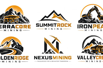 design a professional minerals, excavation, drilling, industrial mining logo